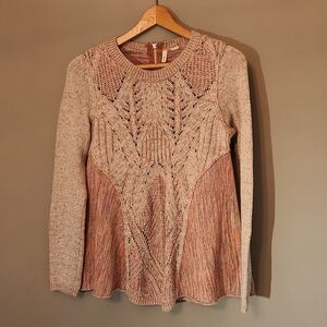 Beige and Pink Knit Sweater